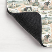 Coastal Cottage Lighthouse Pattern Muismat (Hoek)