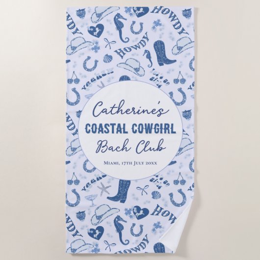 Coastal Cowgirl Bach Club Fun Pattern Strandlaken (Voorkant)