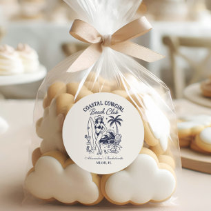 Coastal Cowgirl Beach Club Bachelorette Ronde Sticker