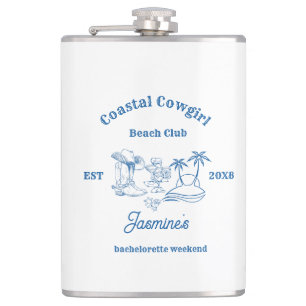 Coastal cowgirl Blue Ocean Bachelorette weekend Heupfles
