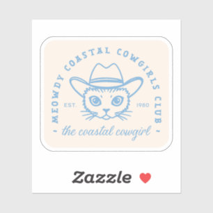 Coastal cowgirl esthetische oostkust kat blauw sticker