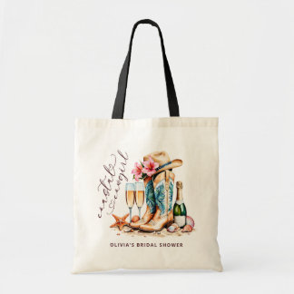Coastal Cowgirl Modern Waterverf Vrijgezellenfeest Tote Bag