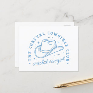 Coastal Cowgirl pet westkust blauw esthetiek Briefkaart