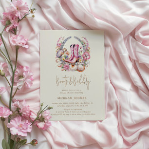 Coastal Cowgirl roze laarzen Vrijgezellenfeest Kaart