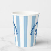 Coastal Cowgirl The Beach Club Denim Blue Stripe Papieren Bekers (Rechts)