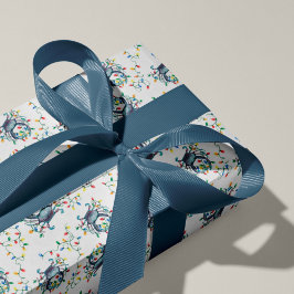 Coastal Crab Christmas Lights Cadeaupapier