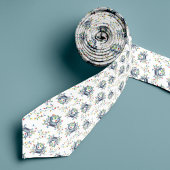 Coastal Crab Christmas Lights Monogram Stropdas