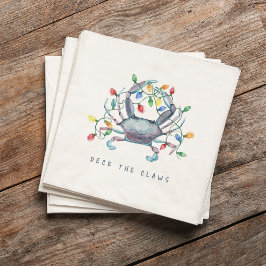 Coastal Crab “Deck the Claws” Holiday Servet