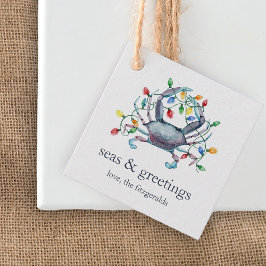 Coastal Crab “Sea & Greetings” Holiday Gift Tags Bedankjes Labels
