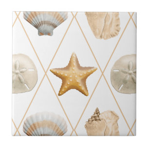 Coastal Decor Seashell Patroon Tegeltje