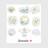 Coastal Dreams - Waterverf Zomer Sticker Set (Vel)