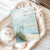 Coastal Dune Sea Grass Beach Wedding Invitation