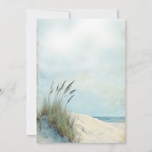 Coastal Dune Sea Grass Beach Wedding Invitation (Dos)
