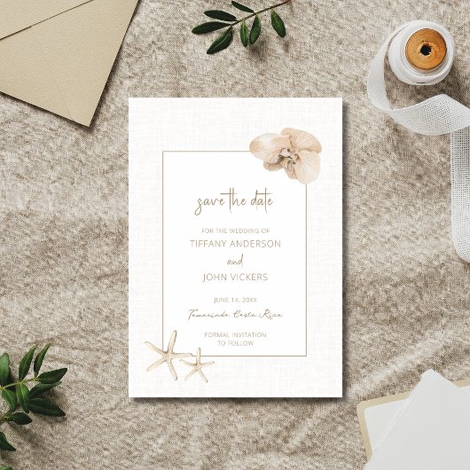 Coastal Elegance Seaside Wedding Save the Date