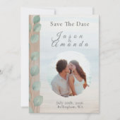 Coastal Eucalyptus Save The Date Kaart (Voorkant)