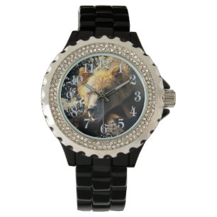 Coastal Grizzly Beer Face - Wildlife Foto Horloge