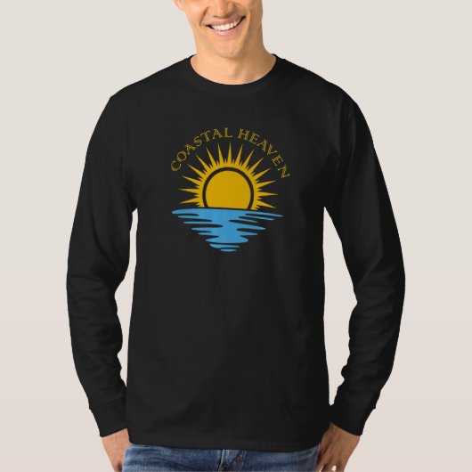 Coastal Heaven Sun Surf Ocean Tropical Oasis Premi T-shirt (Voorkant)
