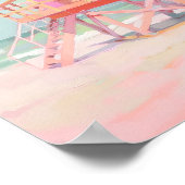 Coastal Lifeguard Tower Schilderij, Strandmuurkuns Poster (Hoek)