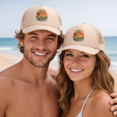 Coastal Lifestyle Gator Surfing - Retro Surf Beach Trucker Pet