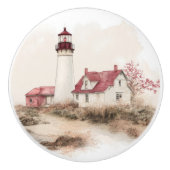 Coastal Lighthouse Beach Seaside Scenery Keramische Knop (Voorkant)