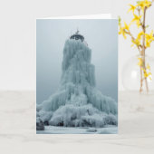 coastal lighthouse in winter kaart (Gele Bloem)