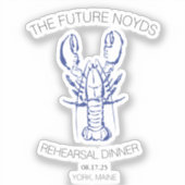 Coastal Lobster Wedding Rehearsal Dinner Sticker (Recto)