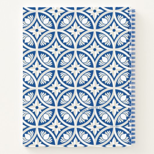 Coastal Lotus Tegel Pattern - De Witte Lotus Notitieboek (Achterkant)