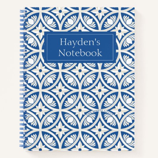 Coastal Lotus Tegel Pattern - De Witte Lotus Notitieboek (Voorkant)