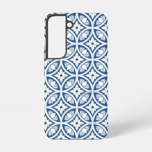 Coastal Lotus Tegel Pattern - De Witte Lotus Samsung Galaxy Hoesje (Achterkant)