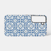 Coastal Lotus Tegel Pattern - De Witte Lotus Samsung Galaxy Hoesje (Achterkant horizontaal)