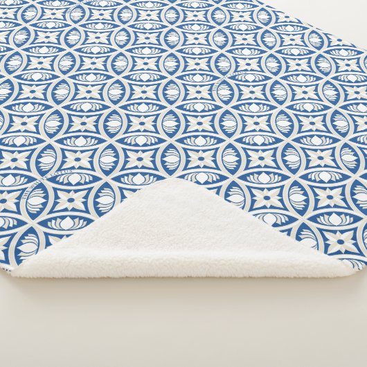 Coastal Lotus Tegel Pattern - De Witte Lotus Sherpa Deken (3/4)