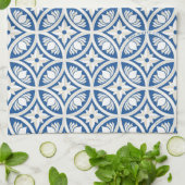 Coastal Lotus Tegel Pattern - De Witte Lotus Theedoek (Gevouwen)