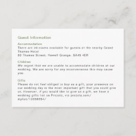 Coastal Love Sandy Beach Minimalistische Line Art  Informatiekaartje