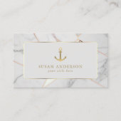 Coastal Luxury Carte de visite - Marbre blanc Desi (Devant)