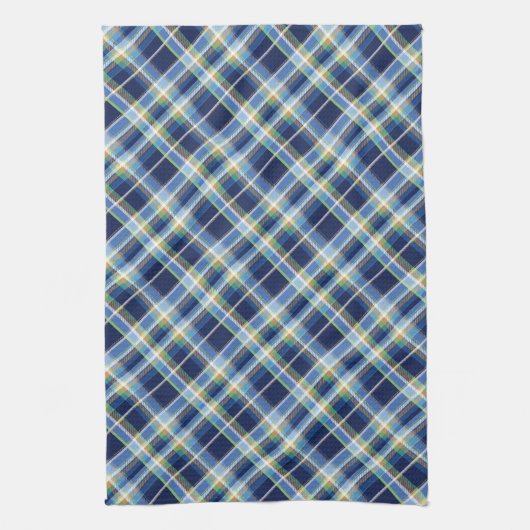 Coastal - Marine Blue, Blue-Grey, Orange, Lime... Theedoek (Verticaal)