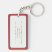 Coastal Nautical Beach Flags Monogram Sleutelhanger (achterkant)