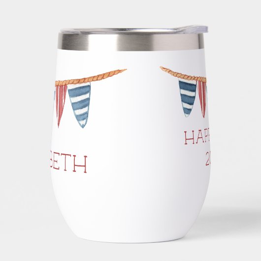 Coastal Nautical Beach Flags Personalized (Gauche)