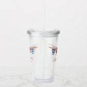 Coastal Nautical Beach Flags Personalized Acryl Drinkbeker (Rechts)