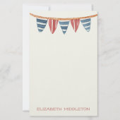 Coastal Nautical Beach Flags Personalized Briefpapier (Voorkant)