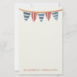 Coastal Nautical Beach Flags Personalized Briefpapier