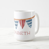 Coastal Nautical Beach Flags Personalized Koffiemok (Voorkant rechts)