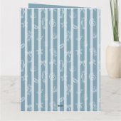 Coastal Nautical Pattern | Blue Sea Shell & Seahor Kaart (Achterkant)