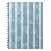 Coastal Nautical Pattern | Blue Sea Shell & Seahor Notitieboek (Voorkant)