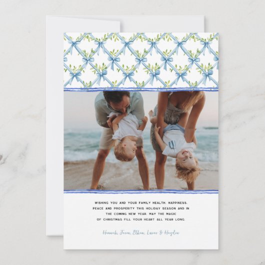 Coastal Noel | Elegant Coastal Christmas Photo Feestdagenkaart (Achterkant)