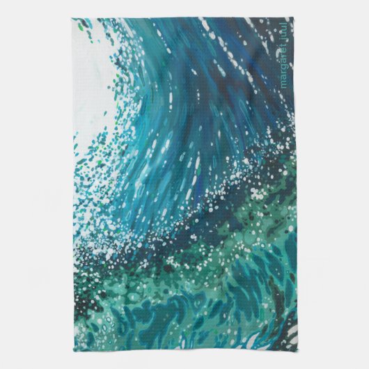 Coastal Ocean Wave Kitchen Towel van Margaret Juul Theedoek (Verticaal)