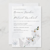 Coastal Orchid Elegant Strand Wedding Kaart (Voorkant)