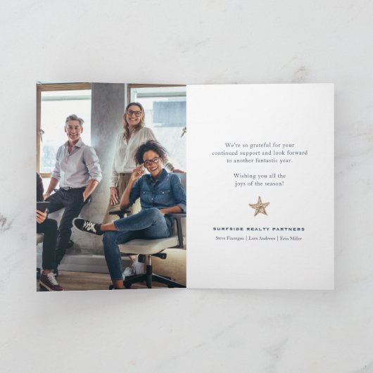 Coastal Oyster Christmas Tree Folded Feestdagen Kaart (Binnen)