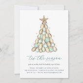 Coastal Oyster Shell Christmas Party Kaart (Voorkant)