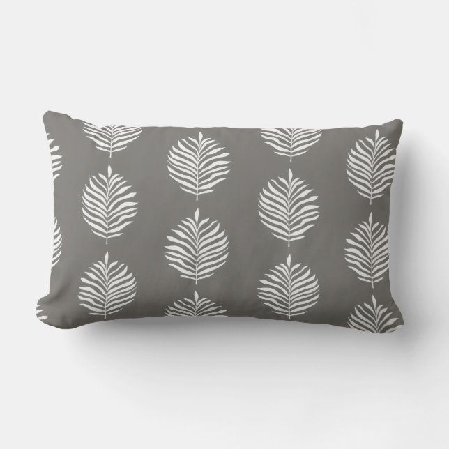 Coastal Palm Leaf Pattern Foghorn Throw Pillow Kussen (Voorkant)