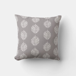 Coastal Palm Leaf Pattern Gull Gray Kussen